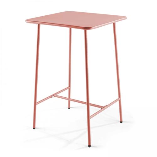 Table Haute De Jardin Carrée En Acier Argile 70cm