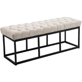 Banquette Avec Pieds En Métal Assise En Tissu Crème