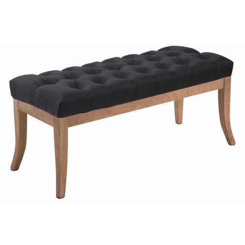Banquette Avec Pieds En Bois Assise En Tissu Noir