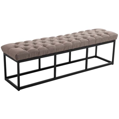 Banquette Avec Pieds En Métal Assise En Tissu Taupe