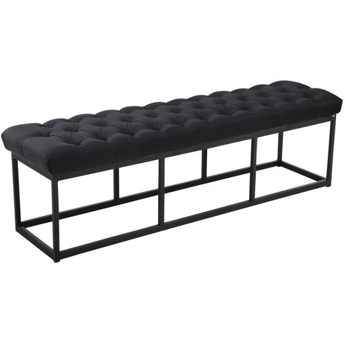 Banquette Avec Pieds En Métal Assise En Tissu Noir