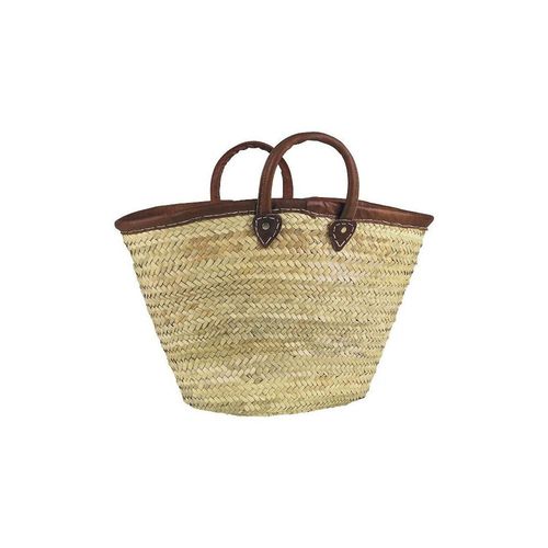 Panier de marché palmier et cuir