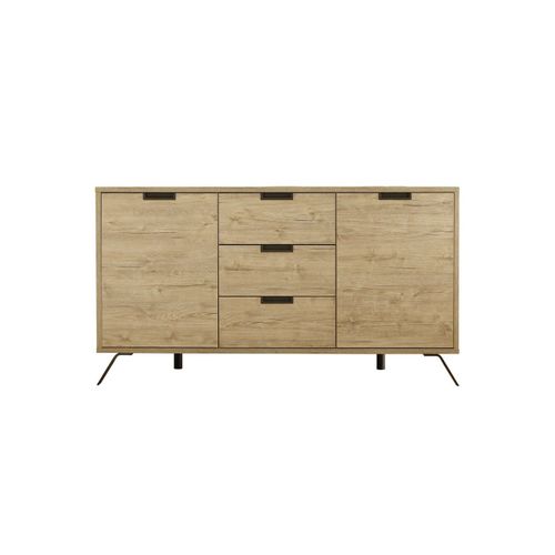 Vaisselier 2 Portes Et 3 Tiroirs Effet Bois - H85,4 Cm