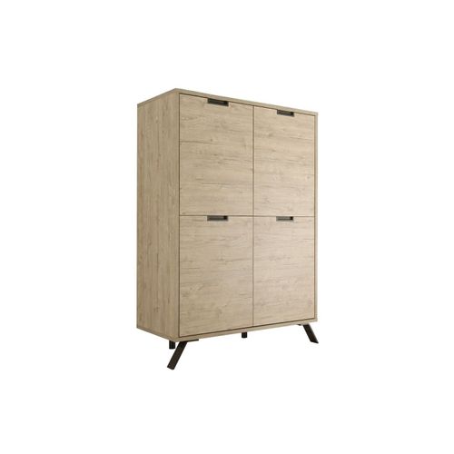 Vaisselier Haut 4 Portes Effet Bois - L106 Cm