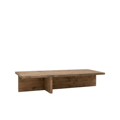 Table Basse En Bois De Sapin Vieilli 123,5x27cm