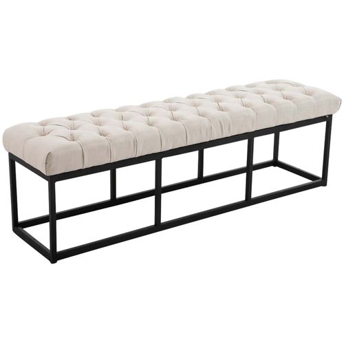 Banquette Avec Pieds En Métal Assise En Tissu Crème
