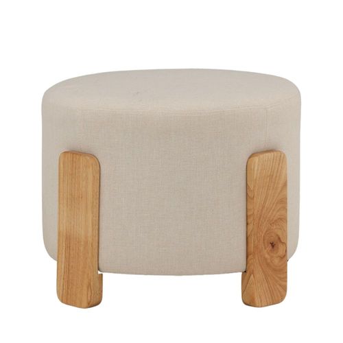 Pouf Rond En Tissu Ø52,5cm - Écru