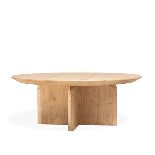 Table Basse Ronde En Bois De Sapin Marron Ø60x30cm