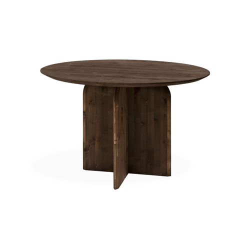 Table À Manger Ronde En Bois De Sapin Marron 110x75,2cm