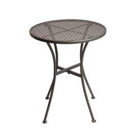 Table Bistro Ronde En Acier Gris D 60 Cm