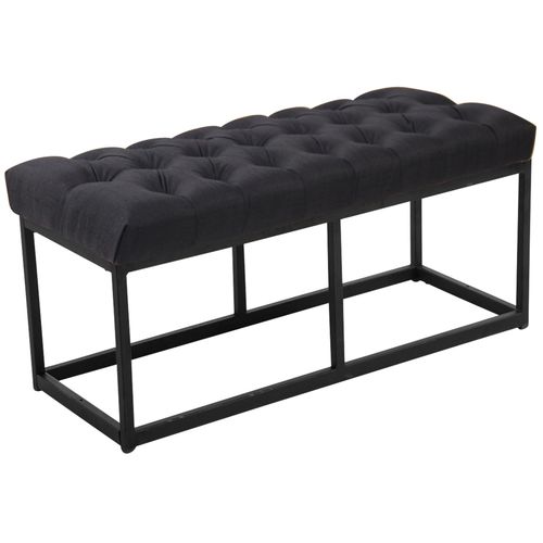 Banquette Avec Pieds En Métal Assise En Tissu Noir