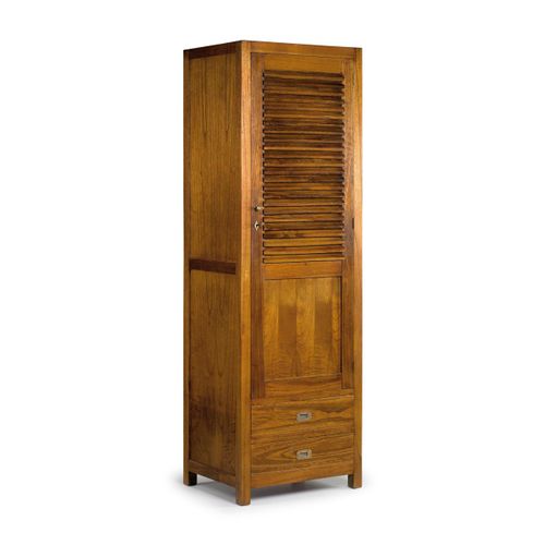 Armoire En Bois De Mindi Marron 2 Tiroirs H 200 Cm