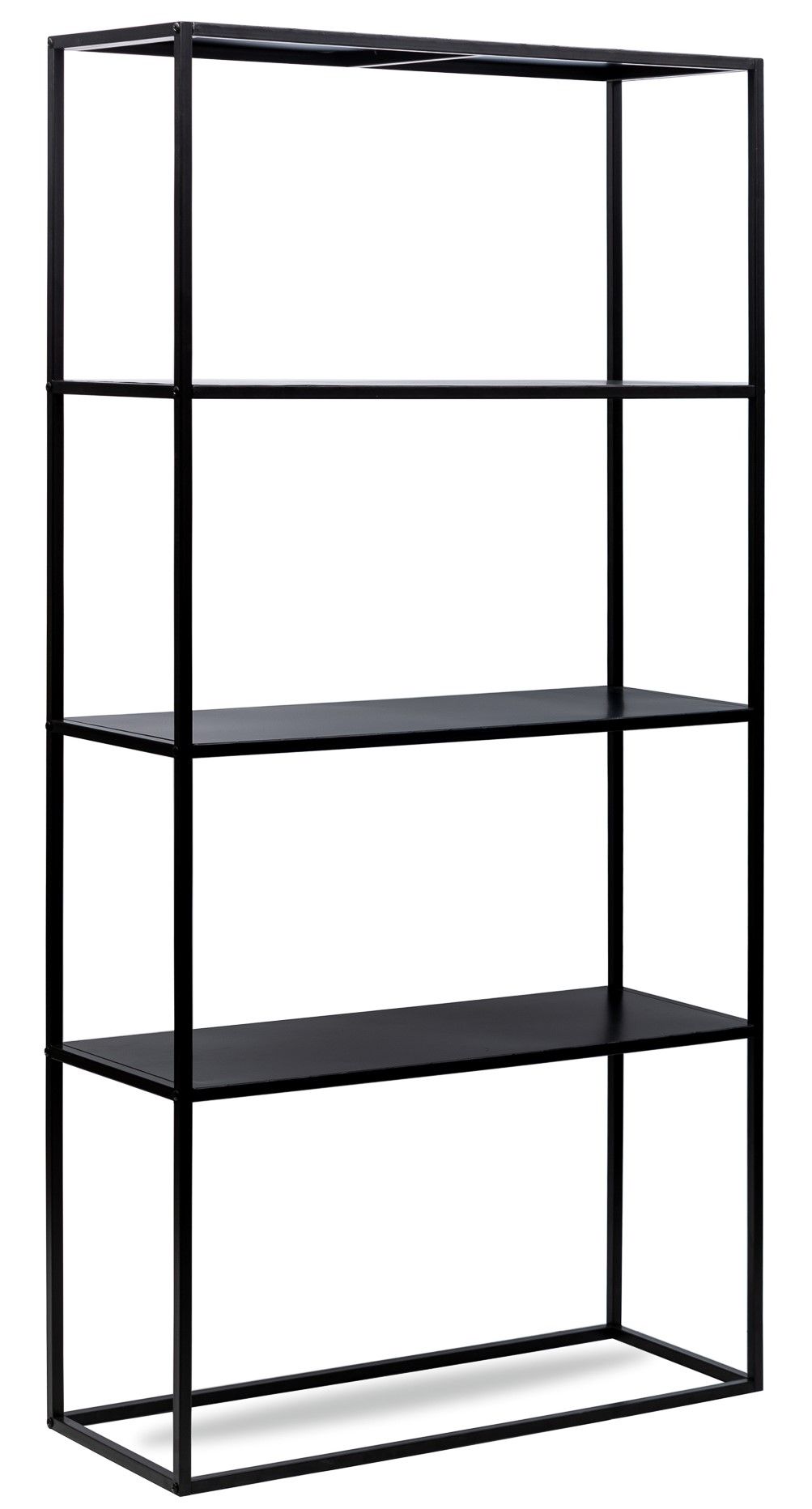 Nordlys - Etagere Bibliotheque Industriel Rangement De 4 Niveaux Metal Noir