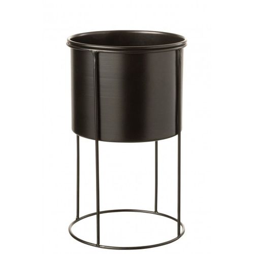 Cache-Pot Sur Pied Métal Noir