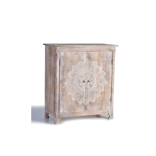 Meuble Bar En Manguier Blanc Vieilli