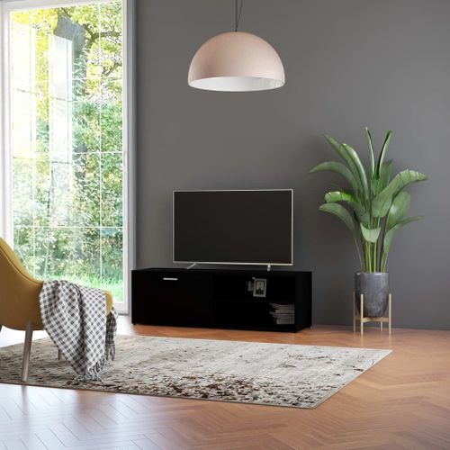 Vidaxl Meuble Tv Noir 120x34x37 Cm Bois D’Ingénierie