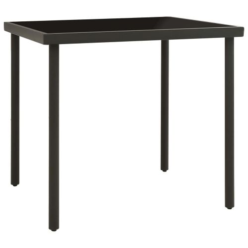 Vidaxl Table À Dîner D'extérieur Anthracite 80x80x72 Cm Verre Et Acier