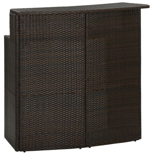 Vidaxl Table De Bar De Jardin Marron 120x55x110 Cm Résine Tressée