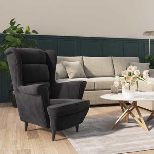 Vidaxl Fauteuil Gris Foncé Velours