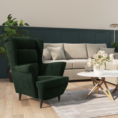 Vidaxl Fauteuil Vert Foncé Velours