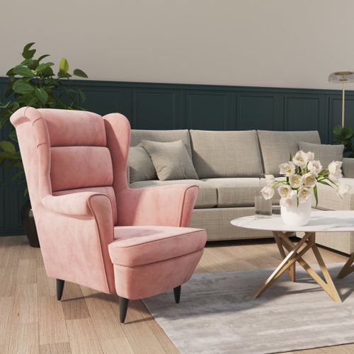 Vidaxl Fauteuil Rose Velours