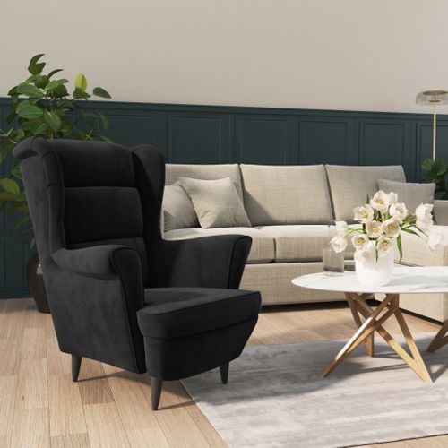 Vidaxl Fauteuil Noir Velours