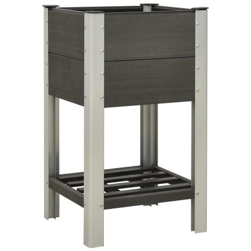 Vidaxl Lit Surélevé De Jardin Avec Étagère 50x50x90 Cm Wpc Gris