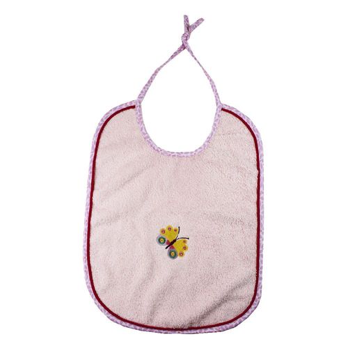 Garnier-Thiebaut - Bavoir Pur Coton Rose Butterfly - Rose