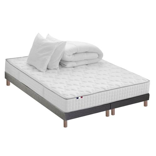 Pack Prêt À Dormir : Matelas + Sommier + Couette + Oreillers 160x200