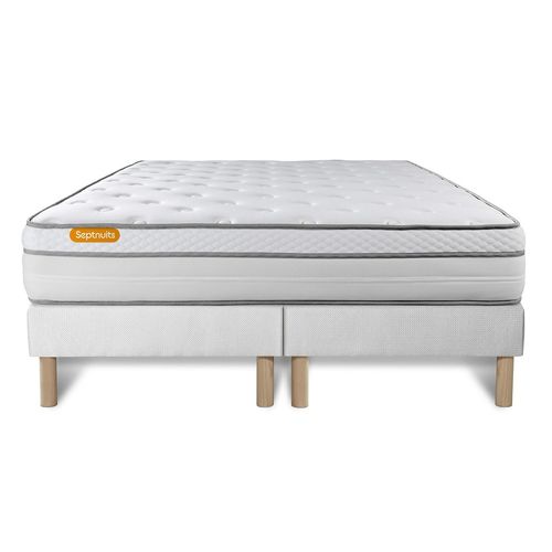 Matelas 160x200 + double sommiers 80x200 Memo Luxe Ressorts ensaches + memoire de forme 5 zones de confort MAXI epaisseur