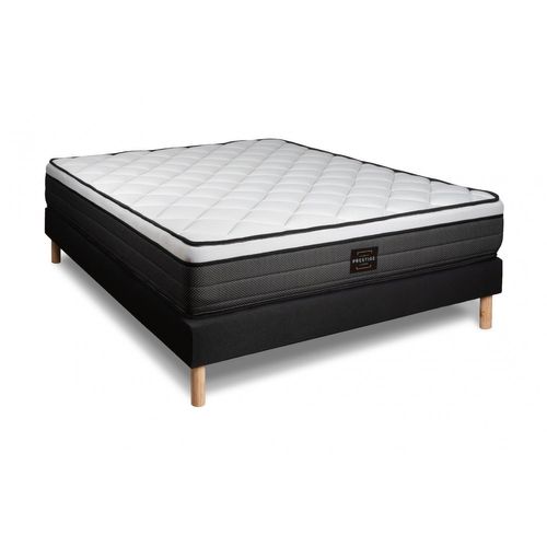 Ensemble Suite 160x200 Ressorts Ensaches, Memoire De Forme 5 Zones Sommier Noir