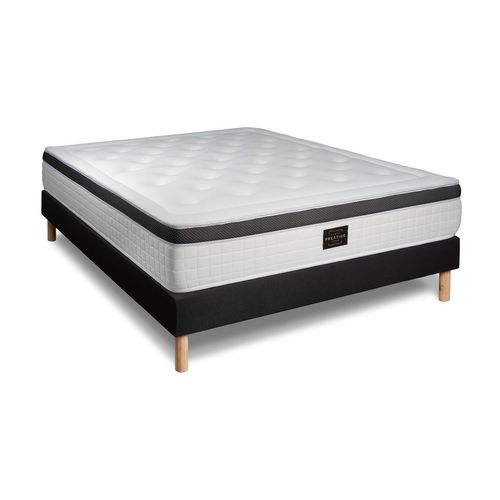 Ensemble Privilège 160x200 Memoire De Forme 5 Zones Sommier Noir