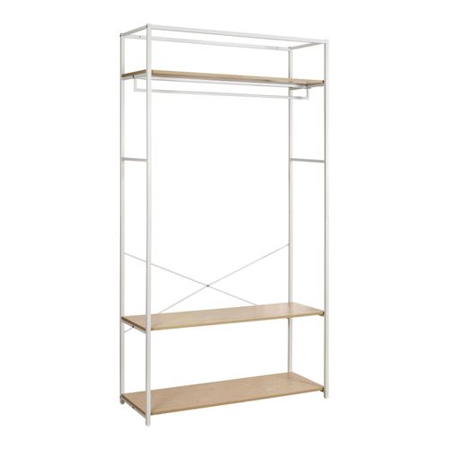 Portant Vêtements Bois Et Métal L110 X H200cm Blanc