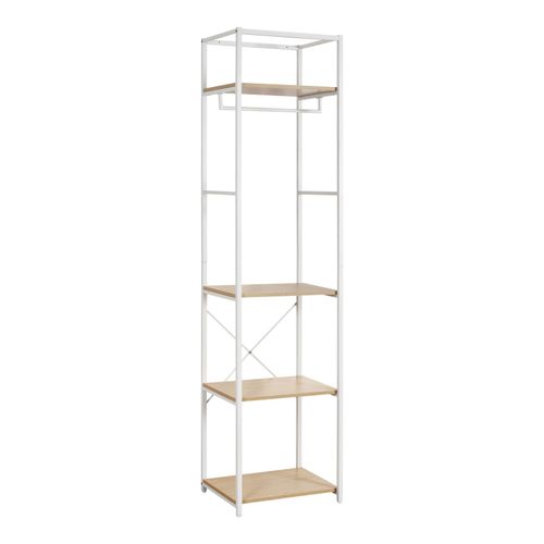 Portant Vêtements En Bois Et Métal L50 X H200cm Blanc