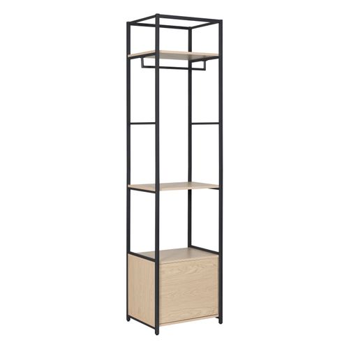 Portant Vêtements Fermé Bois Et Métal Noir L50 X H200 Cm