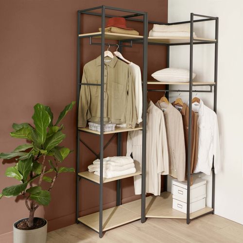 Portants Vêtements Bois Et Métal Noir - Lot De 2 -