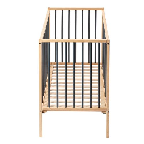 Lit En Bois 60x120 Cm Rémi Anthracite - Combelle