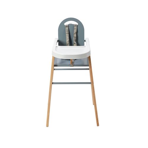 Chaise Haute Bois Lili Hybride Bleu Gris - Combelle
