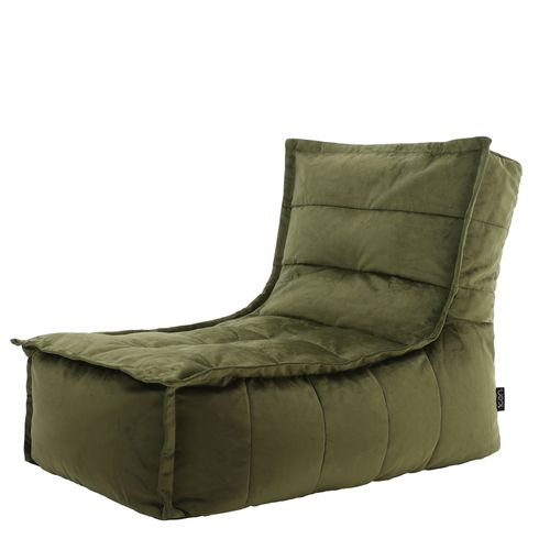 Pouf Velours Vert Olive
