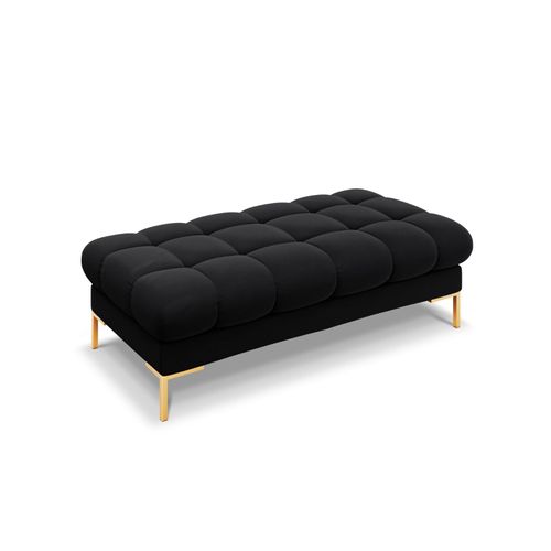 Banc 2 Places En Tissu Velours Noir