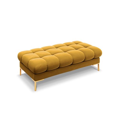Banc 2 Places En Tissu Velours Jaune