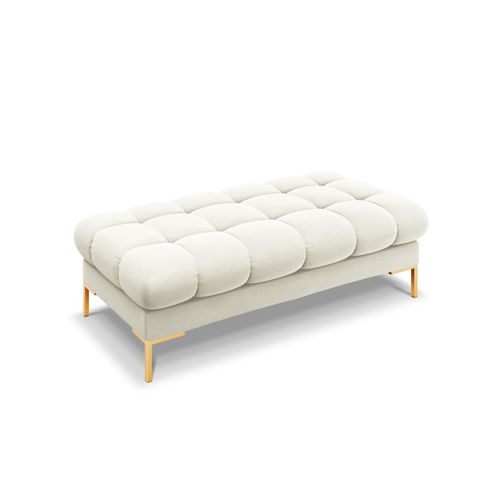 Banc 2 Places En Tissu Velours Beige Clair