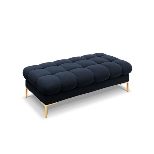 Banc 2 Places En Tissu Velours Bleu Foncé