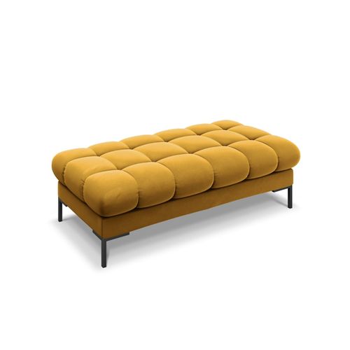 Banc 2 Places En Tissu Velours Jaune