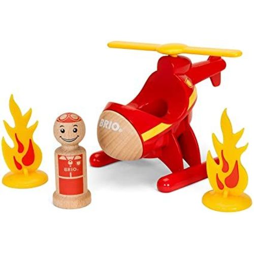 Hélicoptère De Sauvetage En Bois - Pompier - Brio - 30337