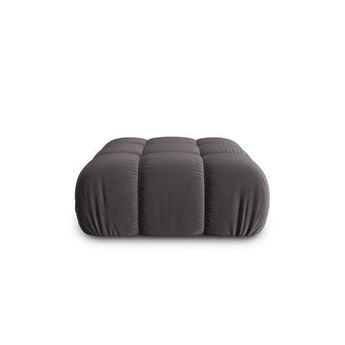 Pouf 1 Place En Tissu Velours Gris Foncé