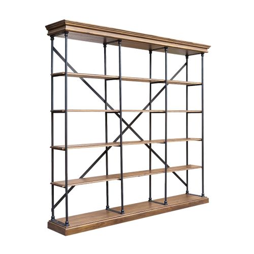 Robin Des Bois - Dante - Etagère Xl Style Moderne En Bois Et Métal Noir, 4 Étagères - Marron