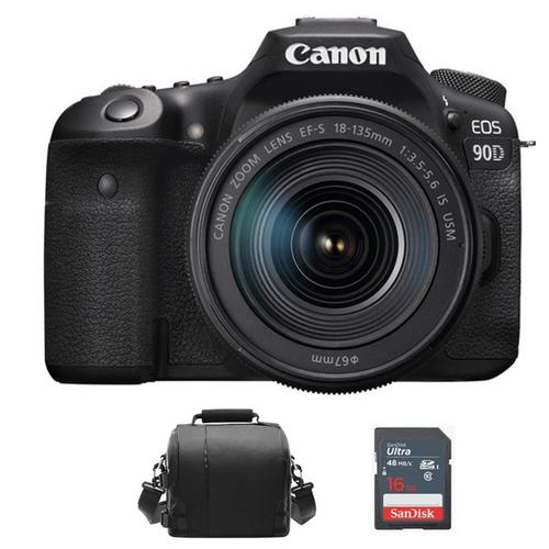 CANON EOS 90D Kit EF-S 18-135mm F3.5-5.6 IS USM + sac photo + carte SD 16GB