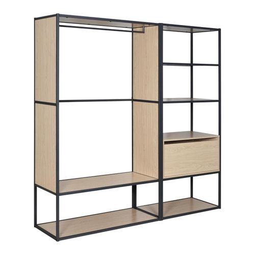 Portants Vêtements En Bois Et Métal Noir - Lot De 2