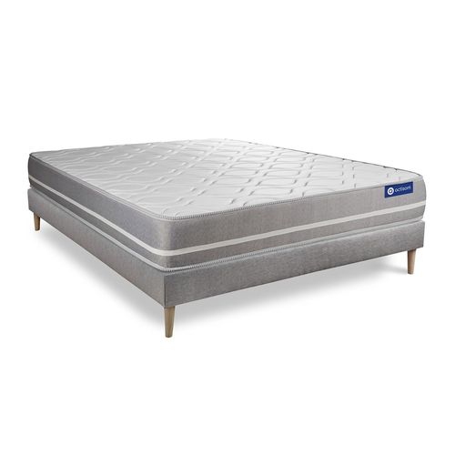 Ensemble Matelas Memoire De Forme Actimemo Touch 140x200 3zones De Confort + Sommier Kit Gris